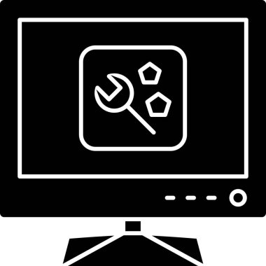 Simge vektör illüstrasyon tasarımlı bilgisayar monitörü