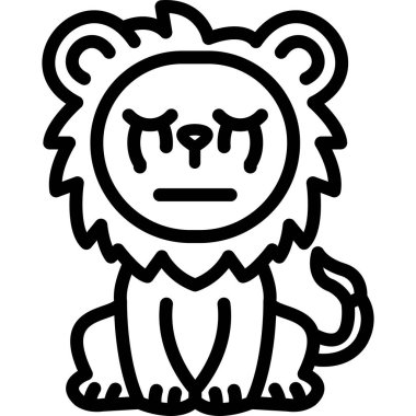 Aslan kızgın ifade, vektör illüstrasyonu