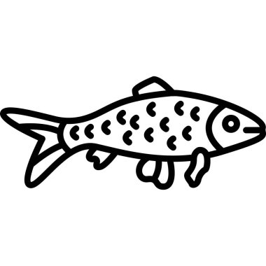 Balık vektör simgesi. Basit tasarım çizimi beyaz arkaplanda izole edildi.