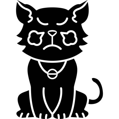 Kedi. Web simgesi basit illüstrasyon