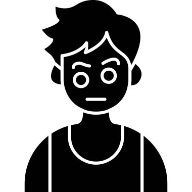 Maskeli çocuk, vektör çizimi.