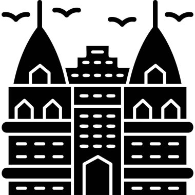 Mimari yapı şehir simgesi taslak biçiminde