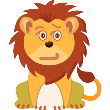 Aslan düz vektör simgesi