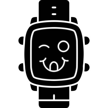 Mutlu gülümseme ikonu. Basit resimleme