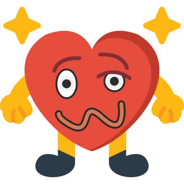 kalp karikatür vektör simgesi