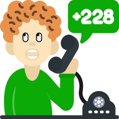 Çağrı merkezi operatörü çizgi karakter vektör çizimi tasarımı