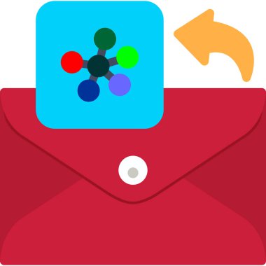 Kırmızı ve mavi renkli bir çantanın vektör simgesi