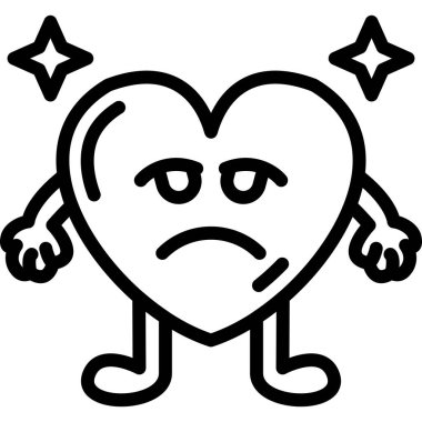 hüzünlü ve duygu simgesi vektör illüstrasyonu