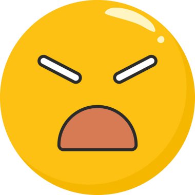 Kızgın ifade simgesi, vektör çizim