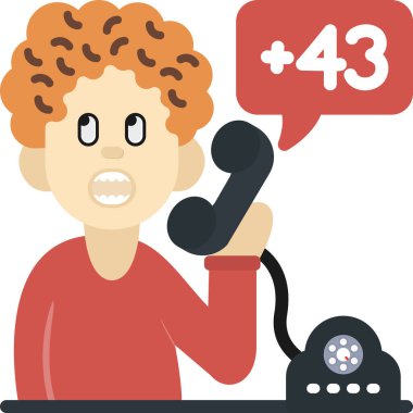 Telefonlu bir adamın düz renk tasarımı