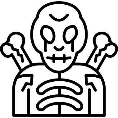 kafatası simgesi, vektör illüstrasyonu