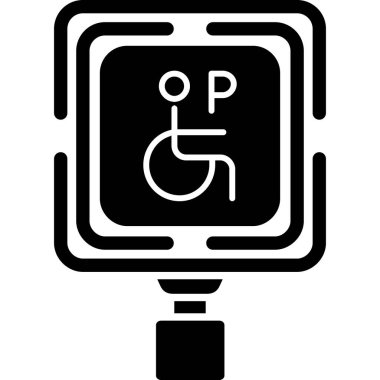 Engelli kişi simgesi, vektör illüstrasyonu