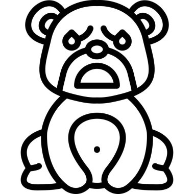 Üzgün yüzlü şirin bir ayının karikatür çizimi