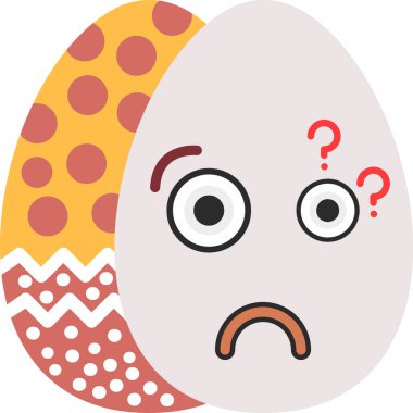 şirin tavuk yumurtası ikonu, vektör, illüstrasyon