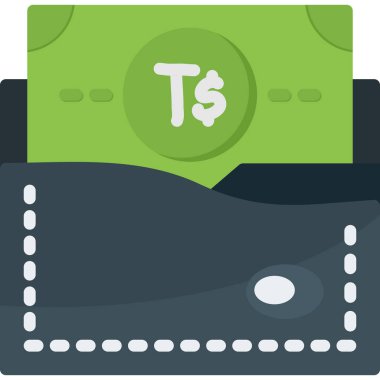 Dolar nakit para simgesi düz stil