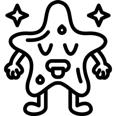 şirin yıldız simgesi, basit çizgi çizimi