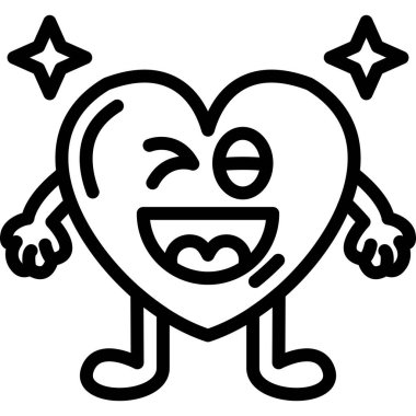 Çizgi film karakteri şirin kalbin vektör çizimi