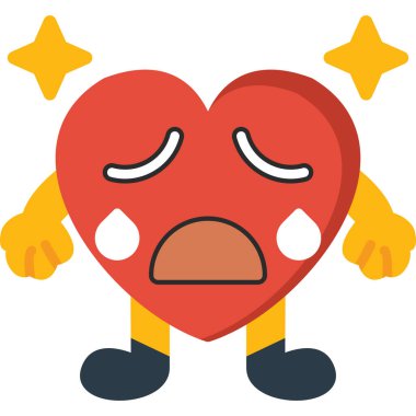 kalp ifadesi vektör illüstrasyonlu kalp simgesi