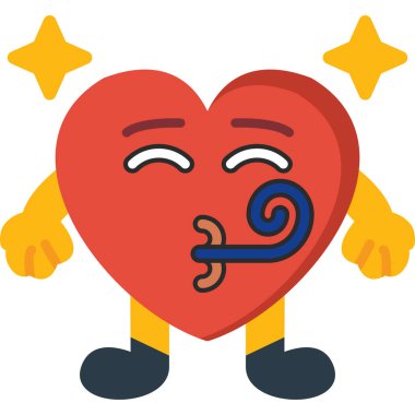 kalp karakter vektörü illüstrasyon tasarımı