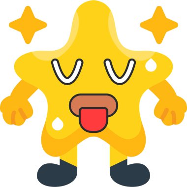 Düz biçimli emoji yıldızı simgesi