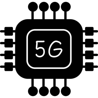 Wi-Fi simgesine sahip çip, İnternet bağlantılı vektör illüstrasyonu