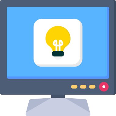 Düz biçimli ampul simgesine sahip bilgisayar masaüstü