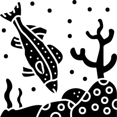 Balık simgesinin vektör illüstrasyonu