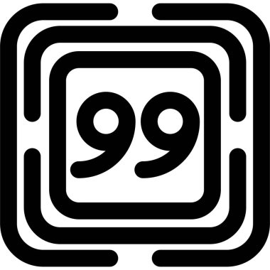 998 - sayı, vektör illüstrasyonu