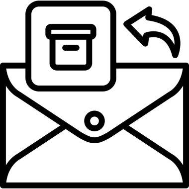 e-posta zarfı simgesi ana hat biçiminde