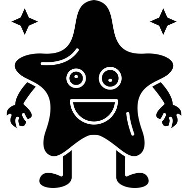 sevimli çizgi film yıldızı karakteri, vektör, illüstrasyon