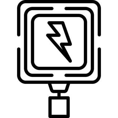 güç istasyonu simgesi, vektör illüstrasyonu