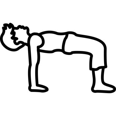 Çizgi film çizen yoga adamı.