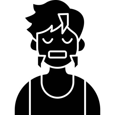 Genç adam çizgi film karakteri