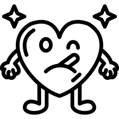 Kalp ikonu vektör illüstrasyonu