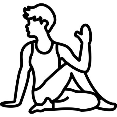 Yoga yapan genç adam.