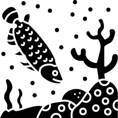 siyah ve beyaz bir balığın soyut çizimi