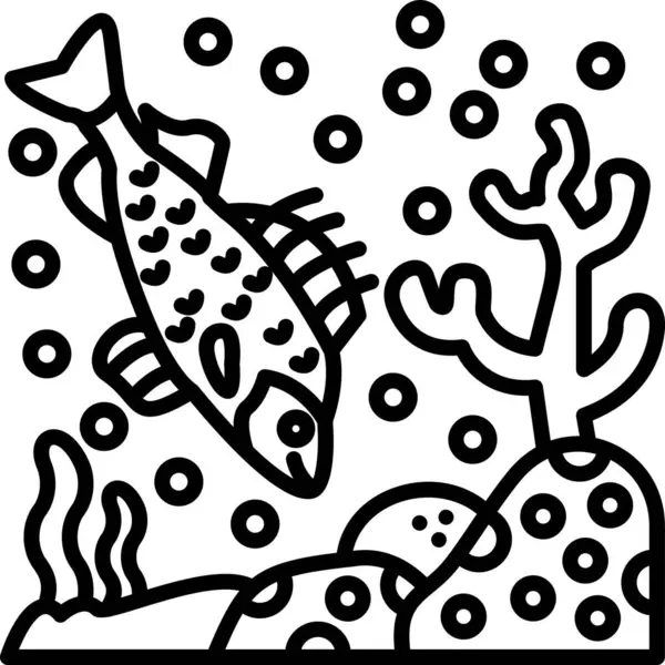 balık yemi deniz ürünleri ikonu ana hatlarıyla