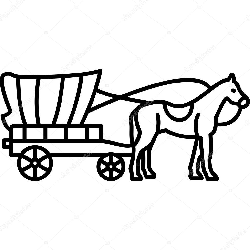 Farm cart icon, outline style