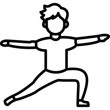 Adam yoga yapıyor, satır biçimi simgesi tasarımı