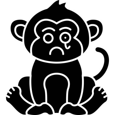 Maymun çizgi filminin vektör çizimi