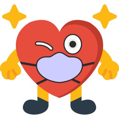 kalp karikatür karakter vektör çizim