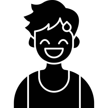 Genç çocuk avatar karakter vektör çizimi tasarımı