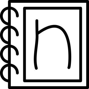 h harfinin vektör simgesi çizimi