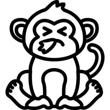 Maymun. Web simgesi basit illüstrasyon