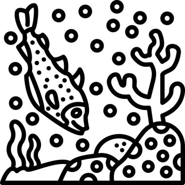 balık simgesi vektör illüstrasyonu