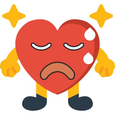 Üzgün kalp çizgi film simgesi.