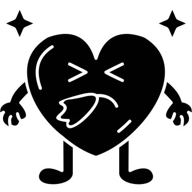 vektör siyah ve beyaz kalp