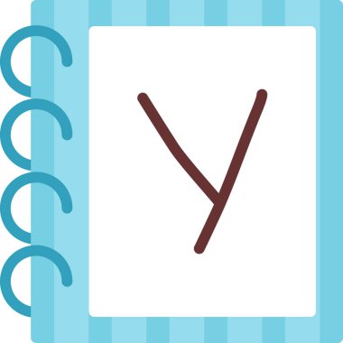 Alfabe harfi y, vektör illüstrasyonu