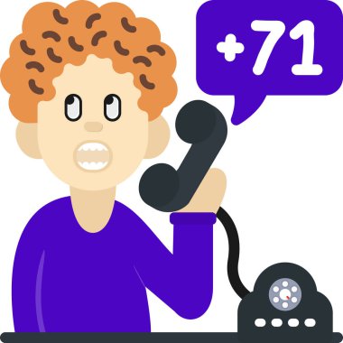 7 numaralı vektör çizimi tasarımı ile telefonla konuşan bir adam.