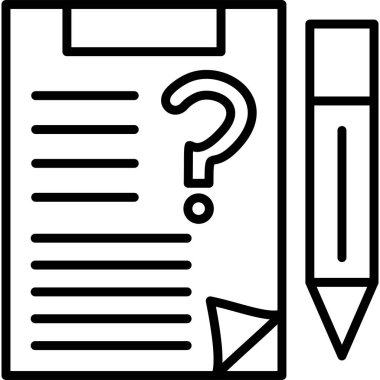 Kalem, vektör illüstrasyonlu soru işareti